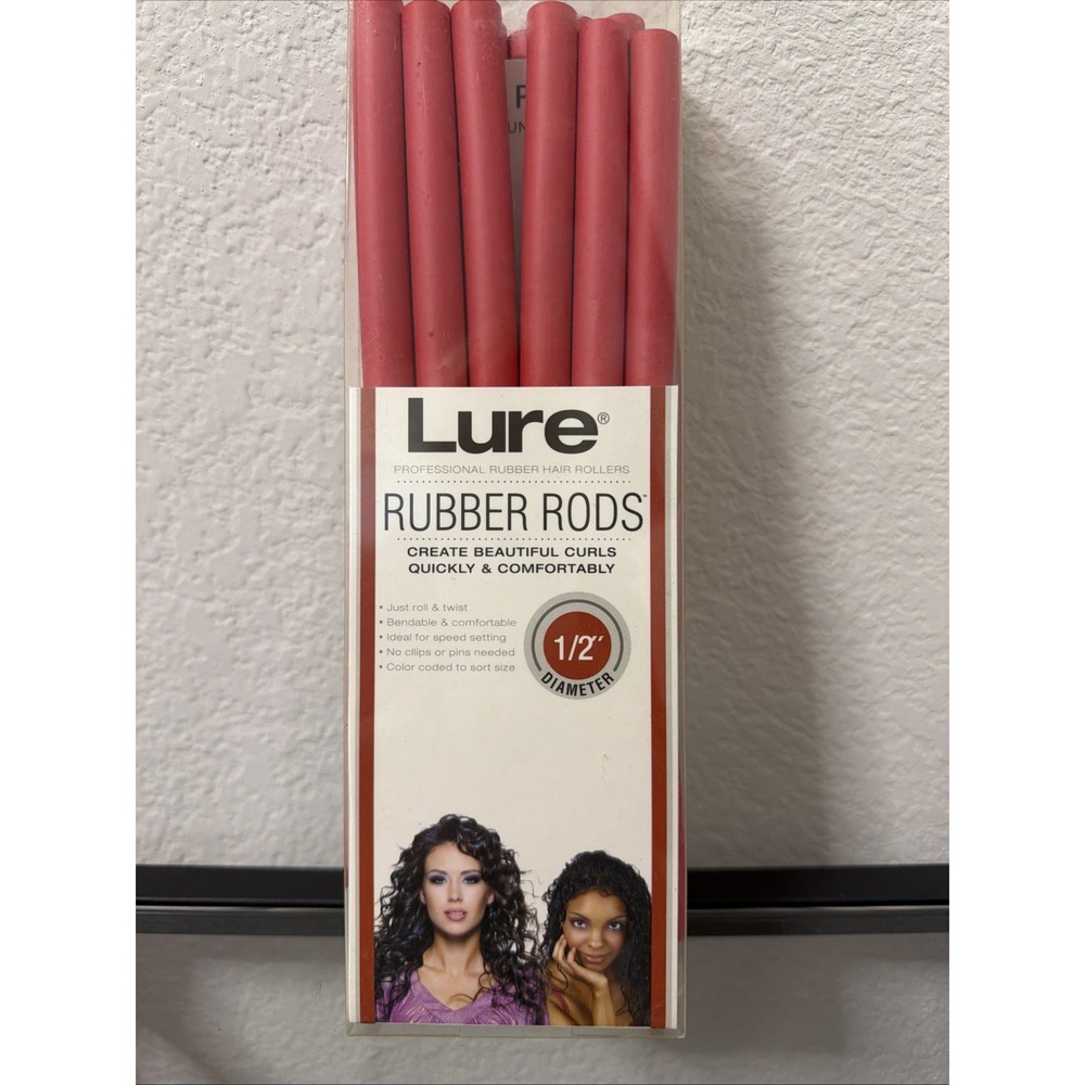 Lure Rubber Rods Hair‎ Rollers Curlers 1/2" Inch Diameter Red Short Medium